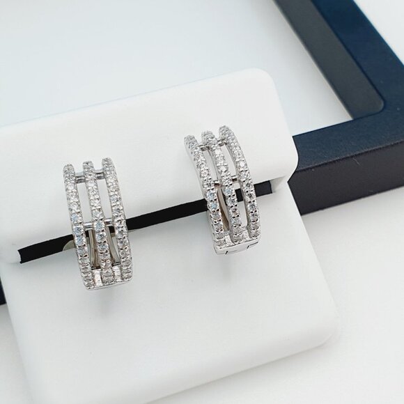 "925 Sterling Silver Cubic Zirconia Earrings, UU1P6A6155 - Picture 4 of 11